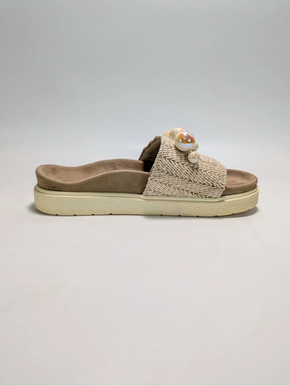 Inuikii Raffia Pearl Slides - Picture 6 of 10